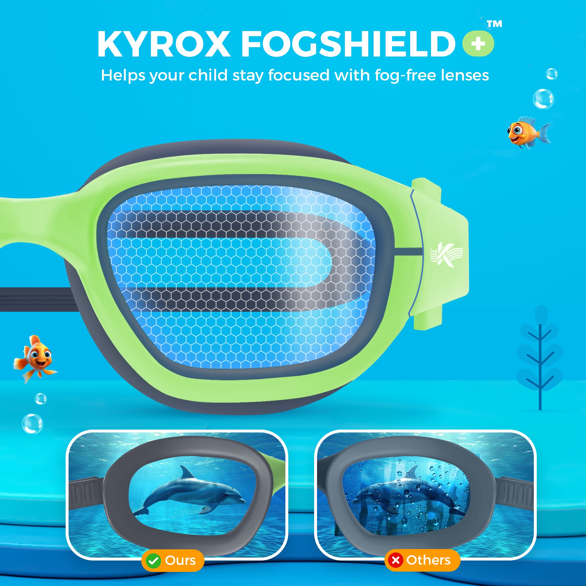 Kyrox Kids Swim Goggle Green