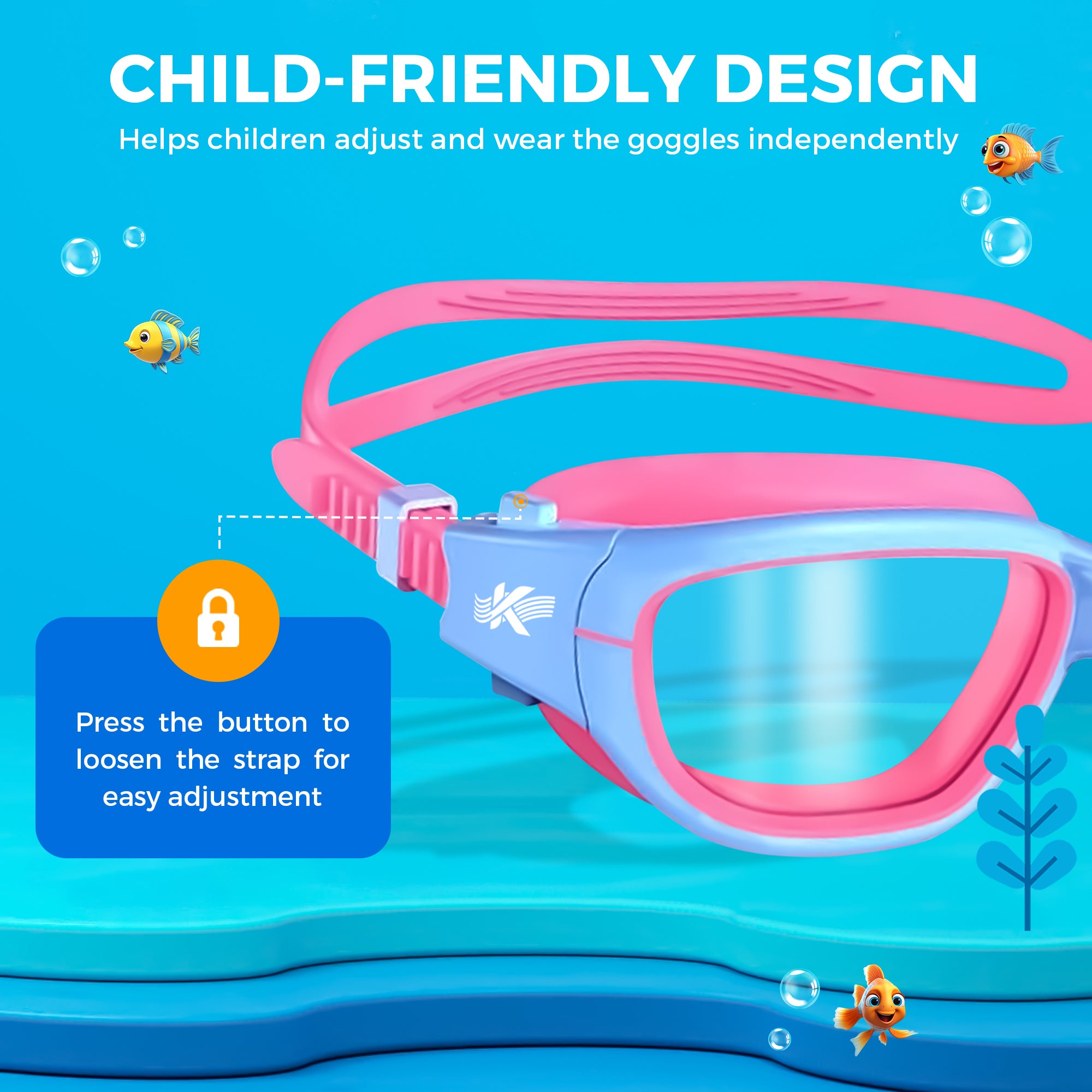 Kyrox Kids Swim Goggle Purple