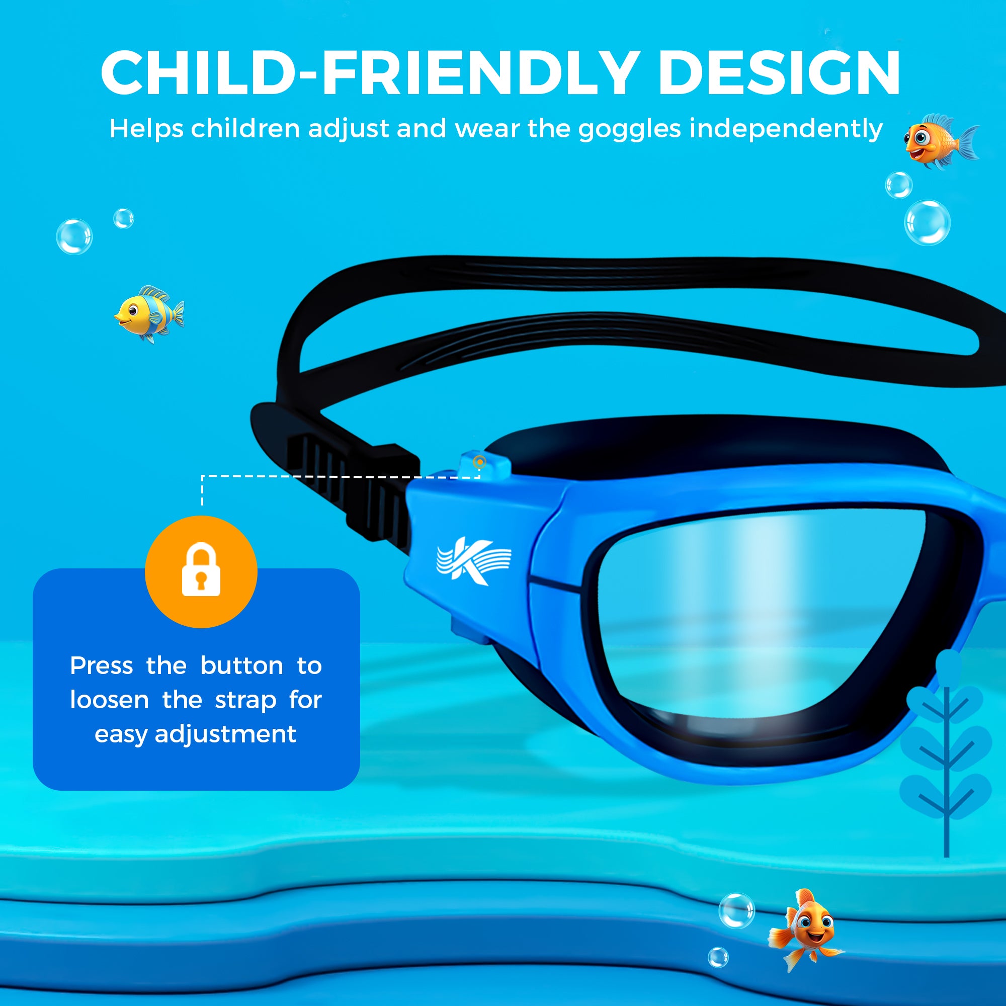 Kyrox Kids Swim Goggle Blue