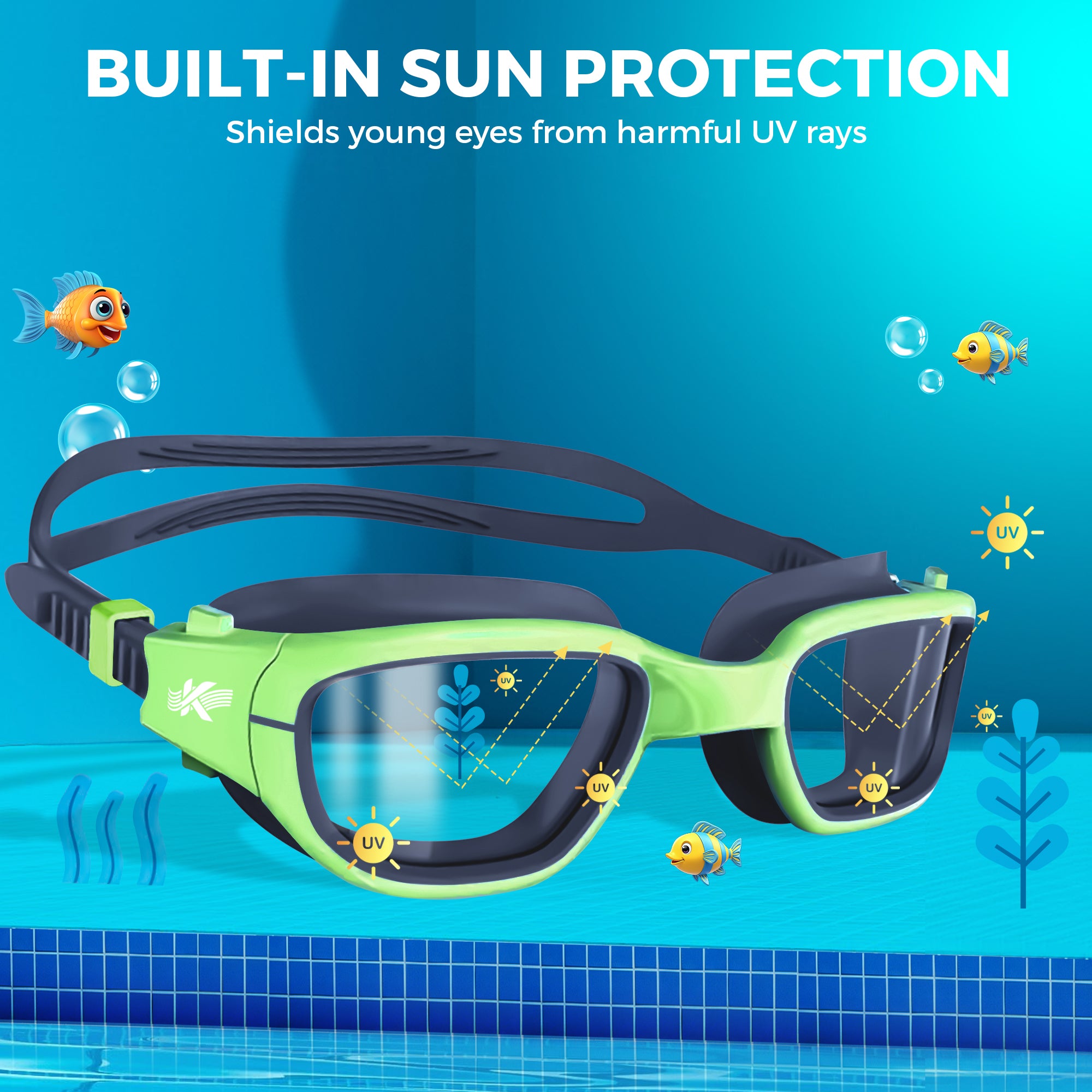 Kyrox Kids Swim Goggle Green