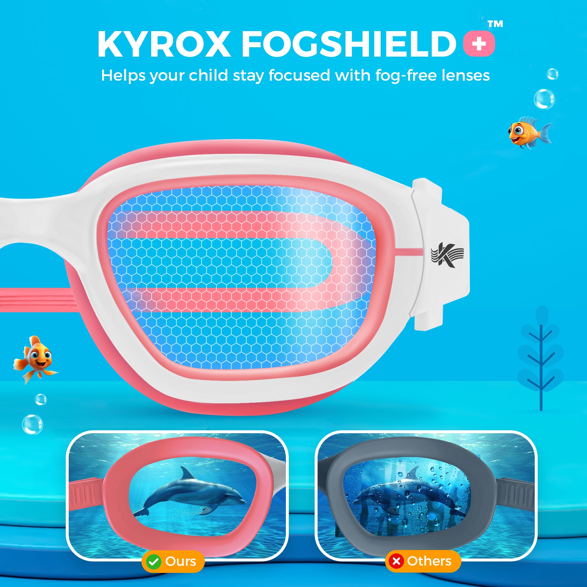 Kyrox Kids Swim Goggle Pink
