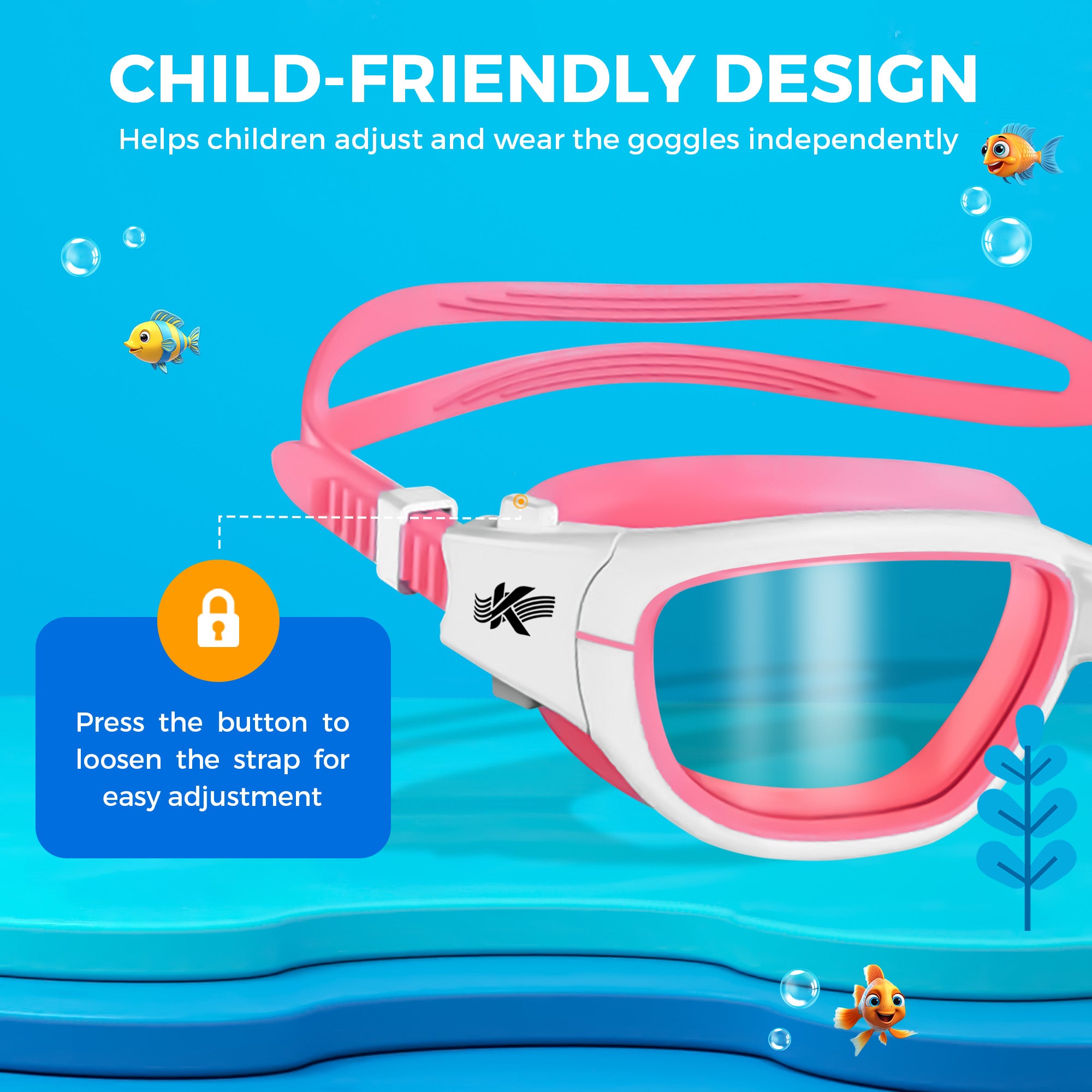 Kyrox Kids Swim Goggle Pink