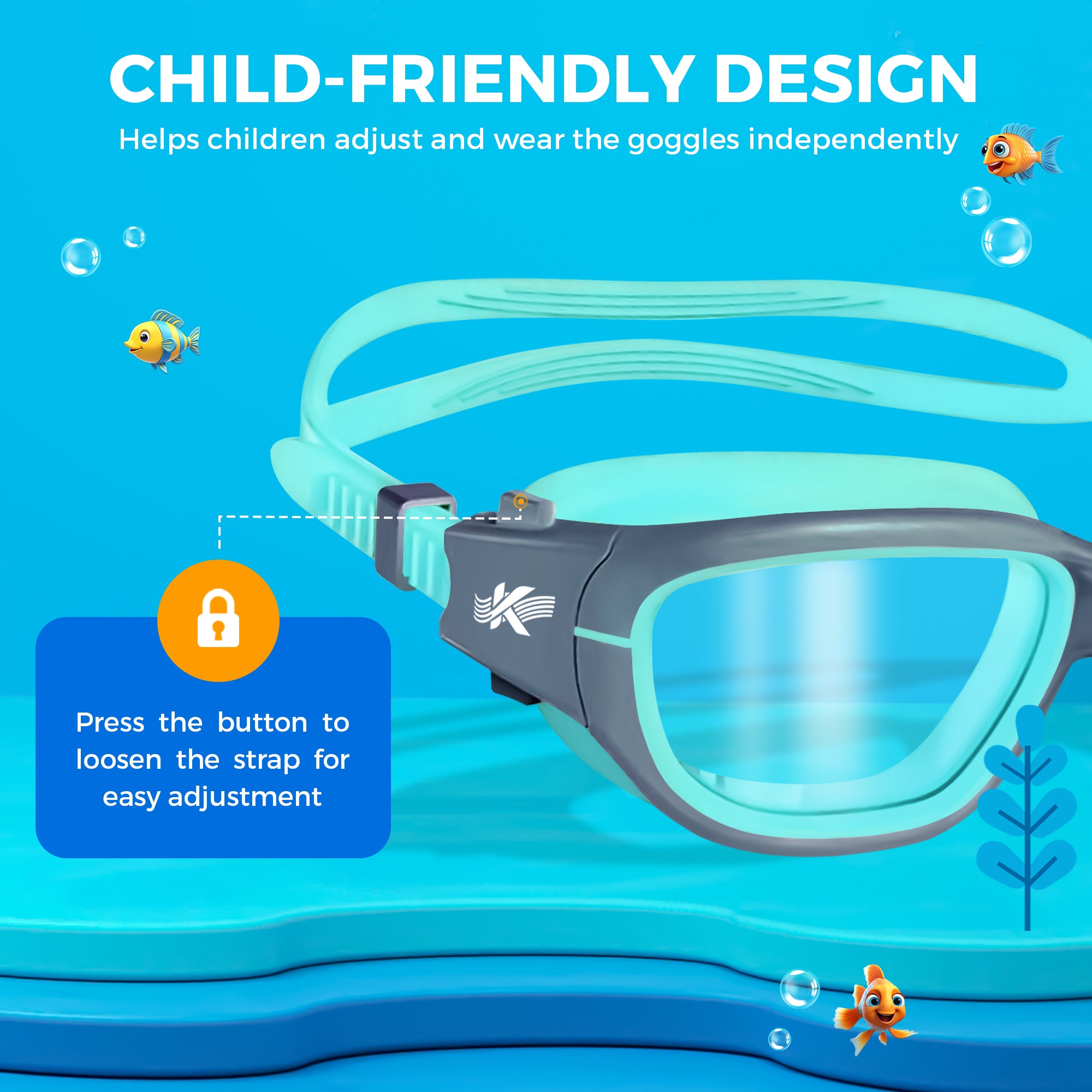 Kyrox Kids Swim Goggle Turquoise