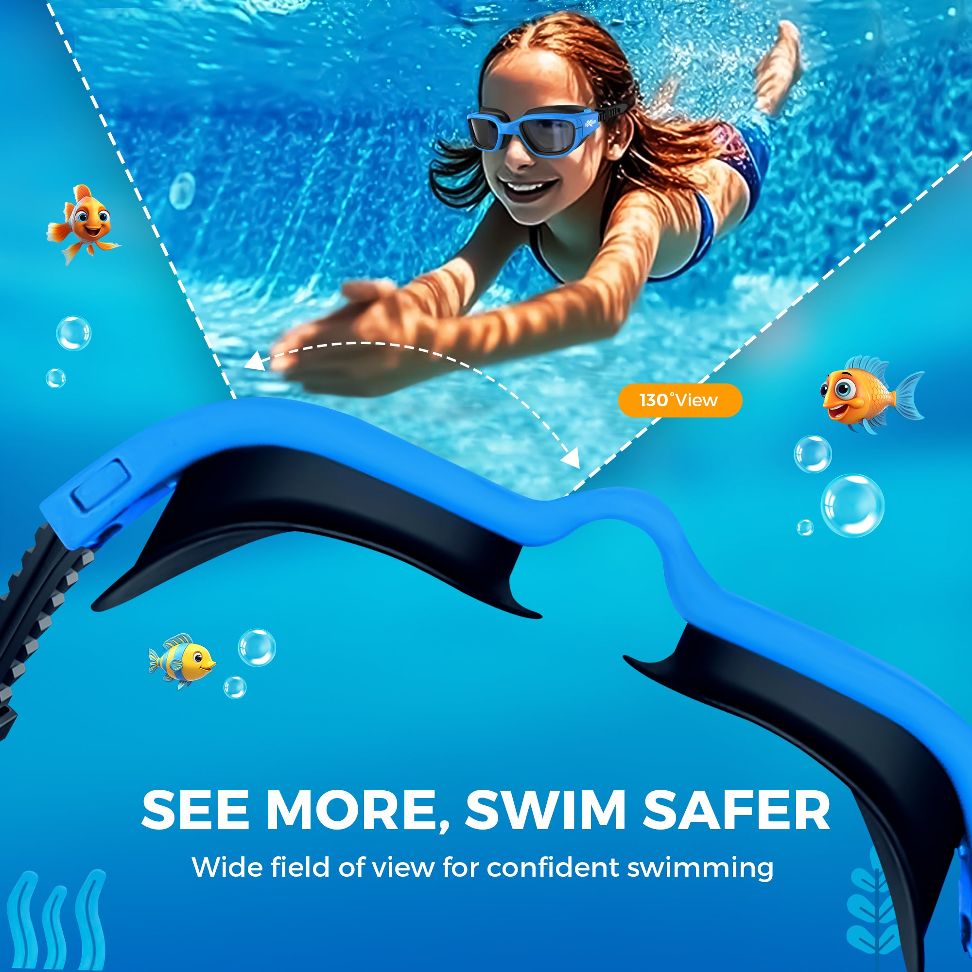 Kyrox Kids Swim Goggle Blue