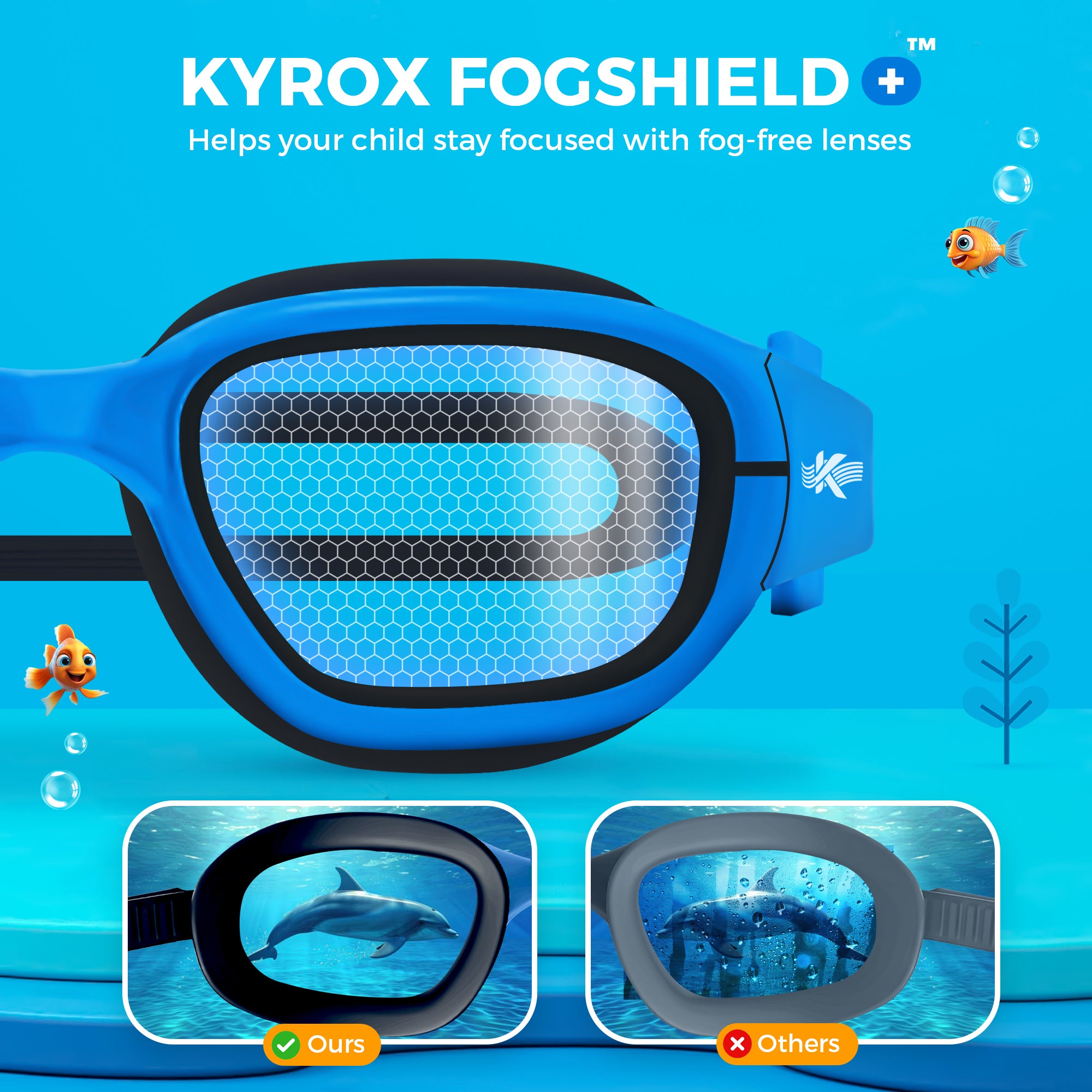 Kyrox Kids Swim Goggle Blue