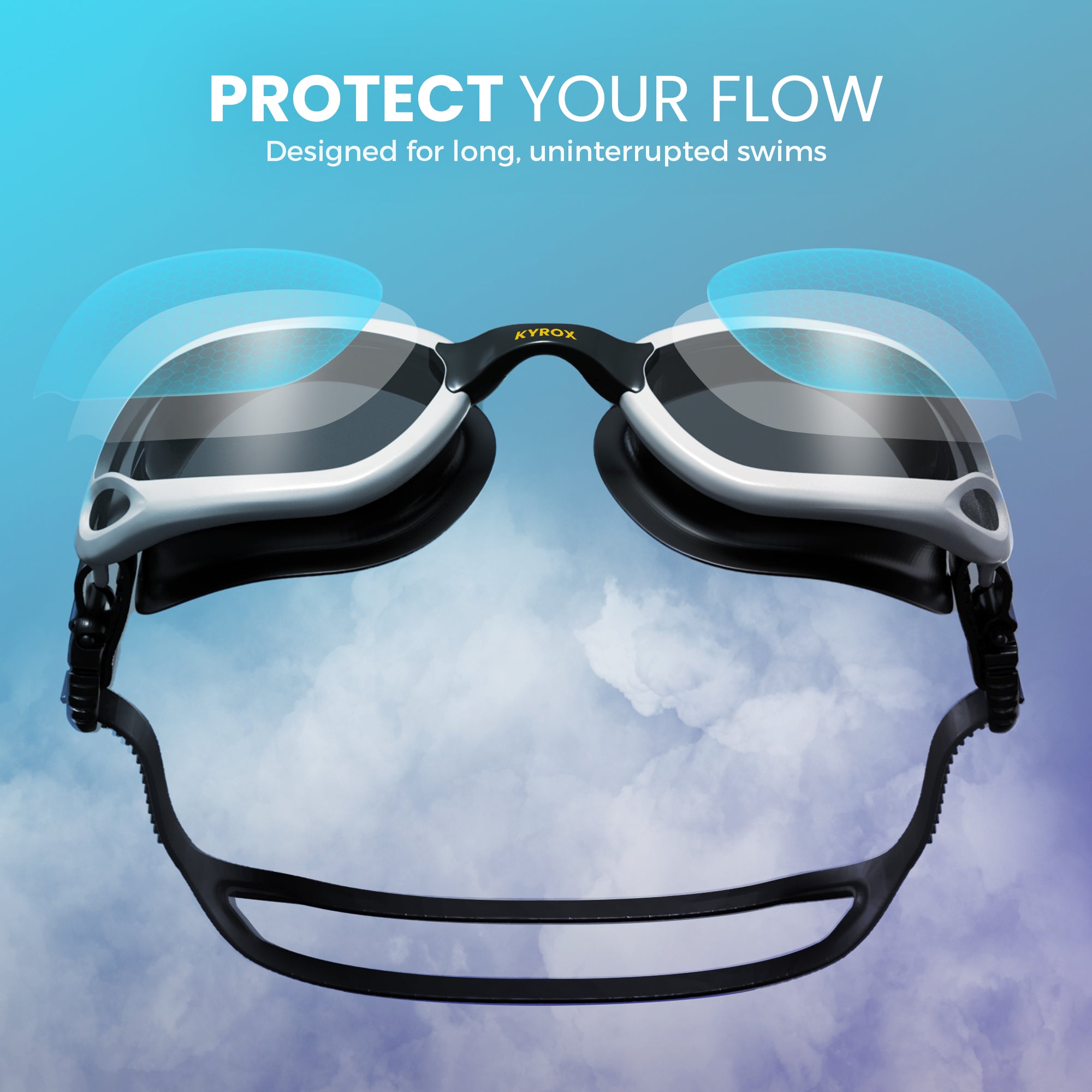Aqua goggle (smoke lens & white frame)
