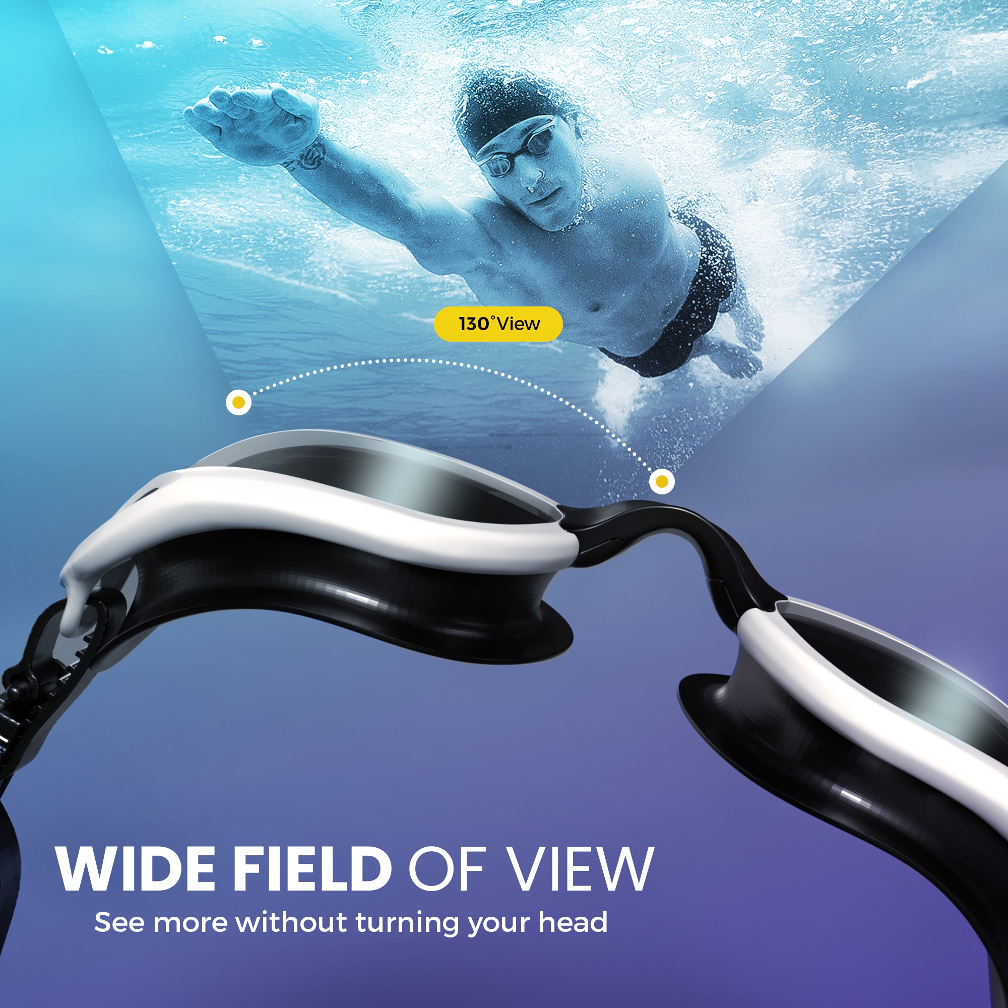 Aqua goggle (smoke lens & white frame)