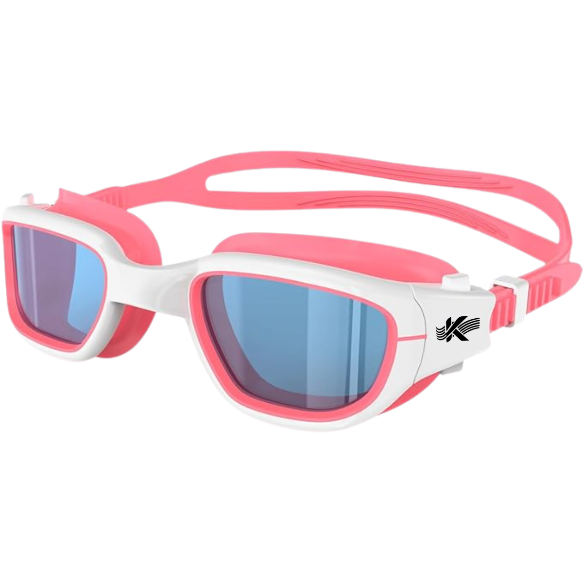Kyrox Kids Swim Goggles – Leakproof, Anti-Fog, UV Protection (6–14 yrs) - Pink/White