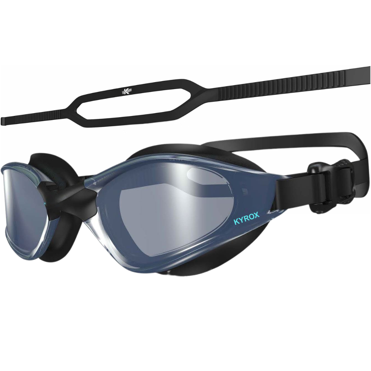 Kyrox Jetstream Racing Swim Goggles – Hydrodynamic Fit with Anti-Fog Mirror Lenses - Blue
