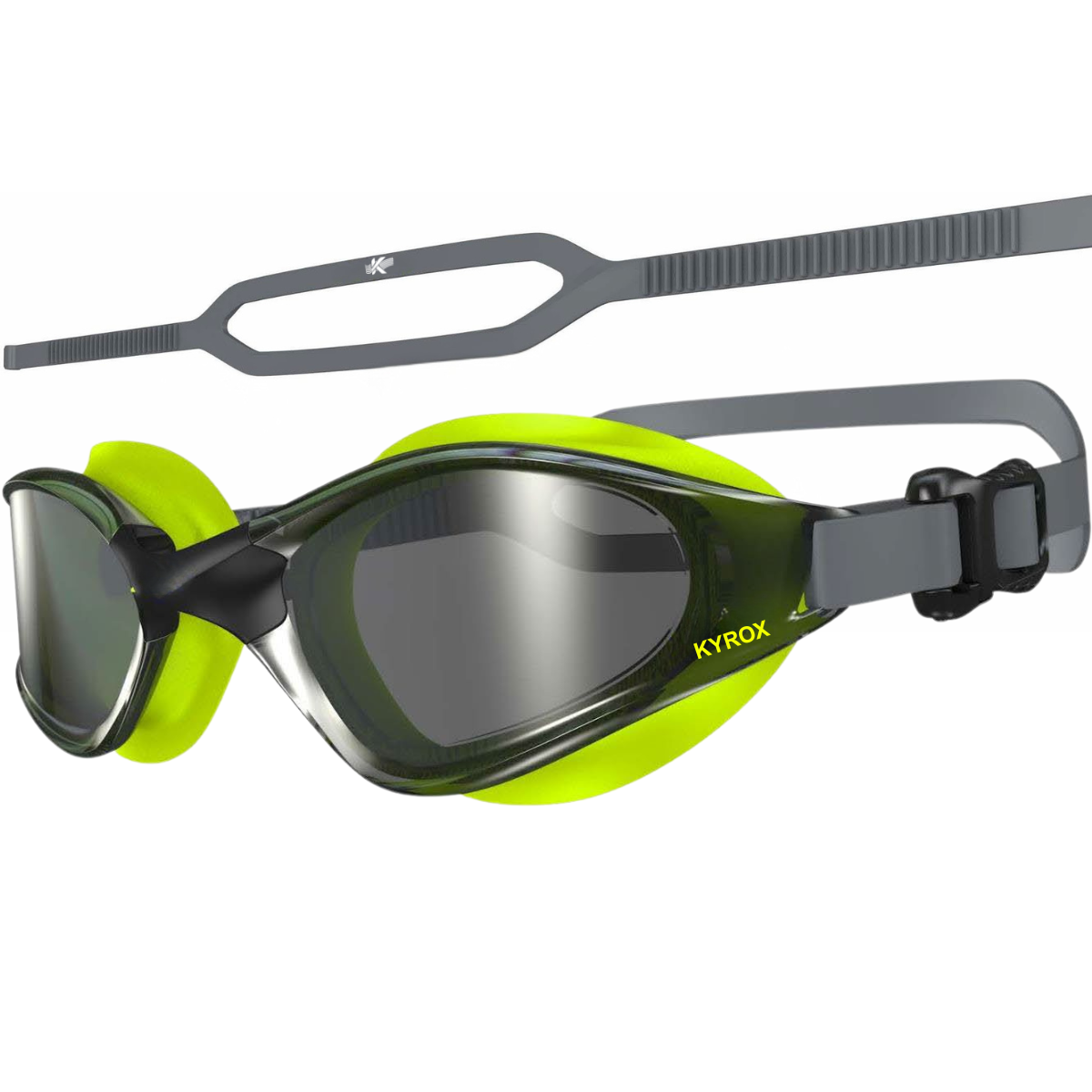 Kyrox Jetstream Racing Swim Goggles – Hydrodynamic Fit with Anti-Fog Mirror Lenses - Green