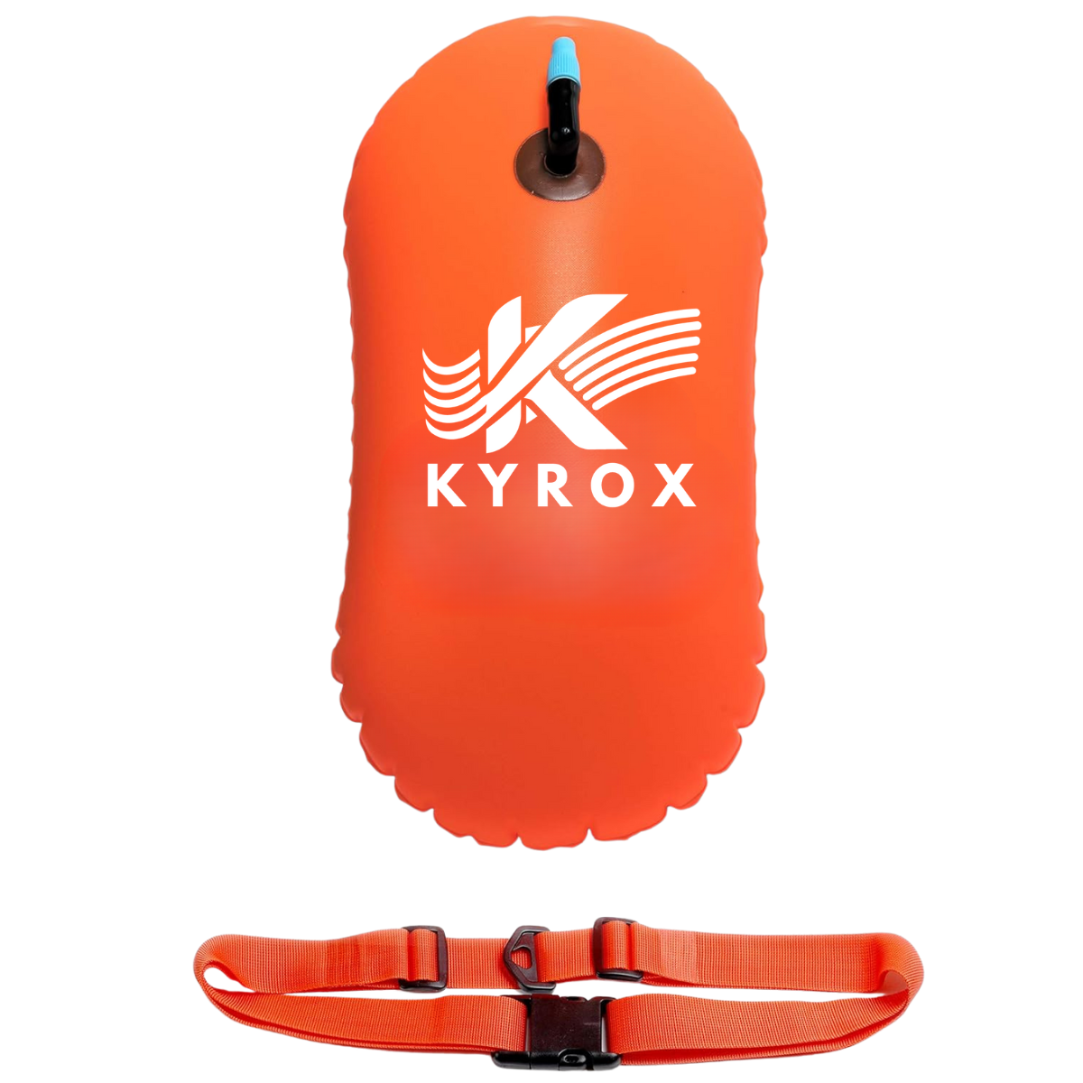 Kyrox Inflatable Swim Buoy - Open Water Safety Float with Waist Strap – High-Visibility Orange