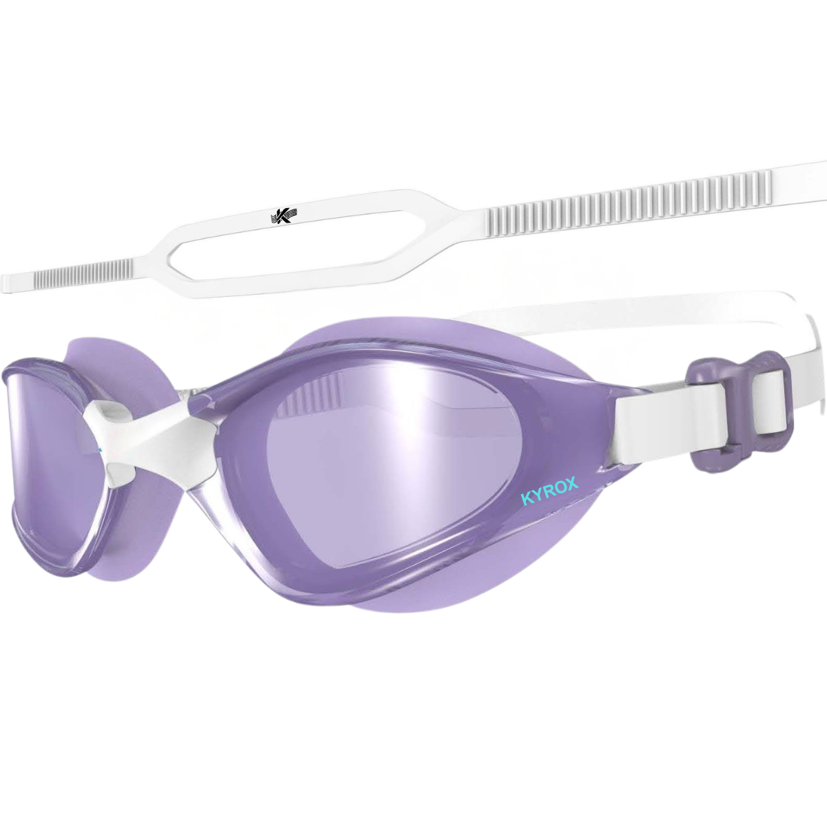 Kyrox Jetstream Racing Swim Goggles – Hydrodynamic Fit with Anti-Fog Mirror Lenses - Purple