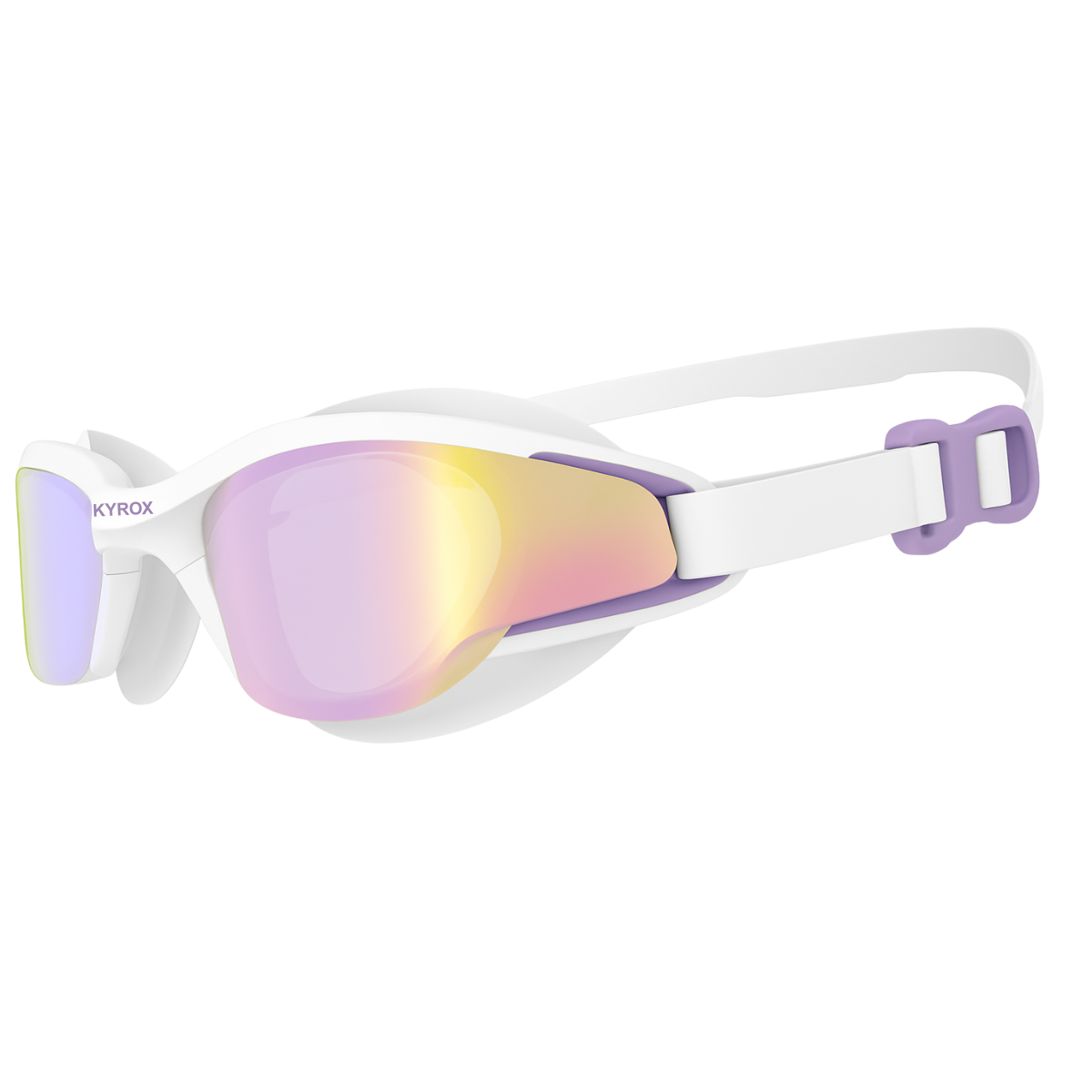 Kyrox Surge Racing Swim Goggles – Hydrodynamic Fit with Anti-Fog Mirror Lenses - Purple