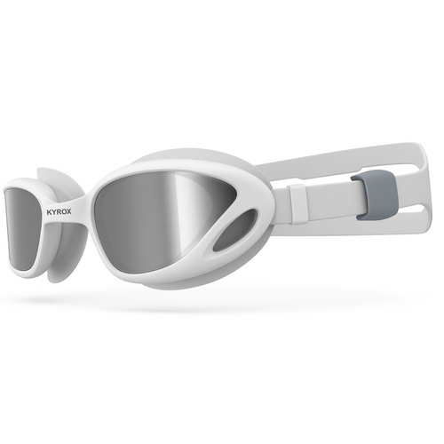 Kyrox Aqua Racing Swim Goggles – Hydrodynamic Fit with Anti-Fog Mirror Lenses - Silver