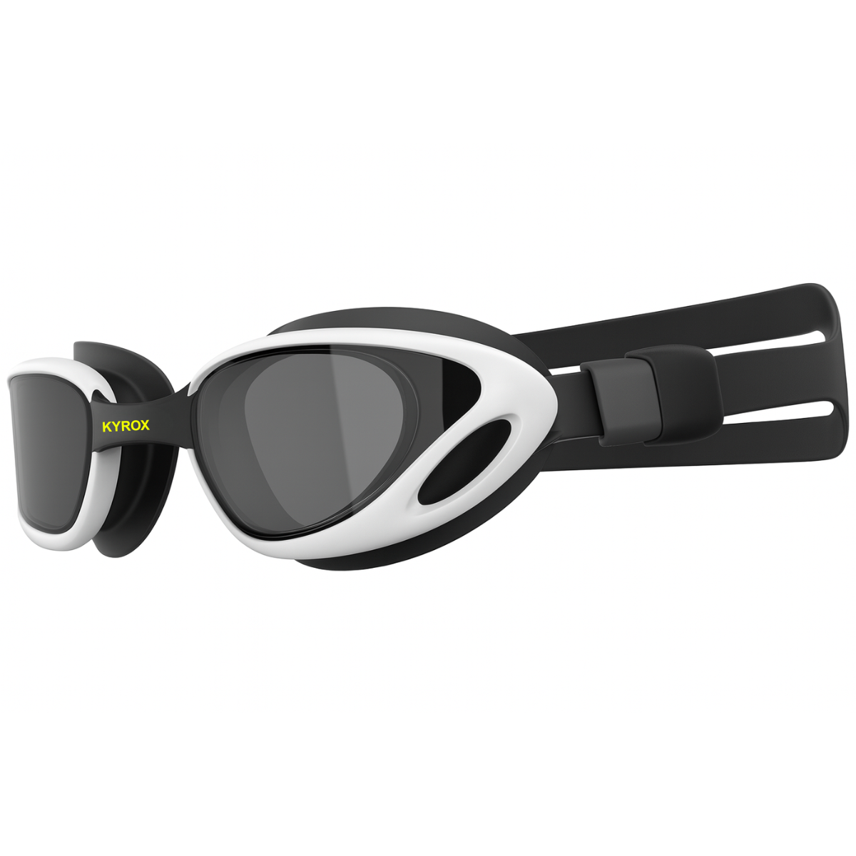 Kyrox Aqua Racing Swim Goggles – Hydrodynamic Fit with Anti-Fog Mirror Lenses - Black & white