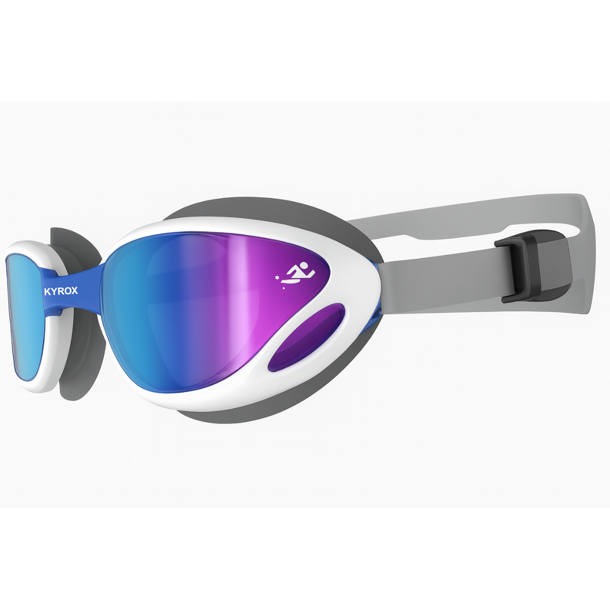 Kyrox Aqua Racing Swim Goggles – Hydrodynamic Fit with Anti-Fog Mirror Lenses - Blue